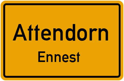 Ortsschild Attendorn Ennest