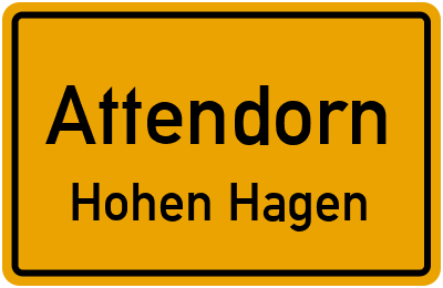 Ortsschild Attendorn Hohen Hagen