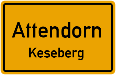 Ortsschild Attendorn Keseberg