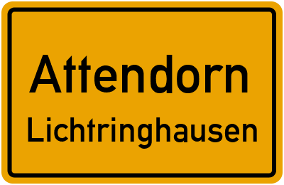 Ortsschild Attendorn Lichtringhausen