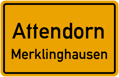Ortsschild Attendorn Merklinghausen