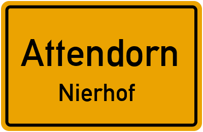 Ortsschild Attendorn Nierhof