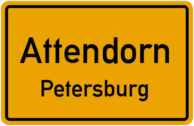 Ortsschild Attendorn Petersburg