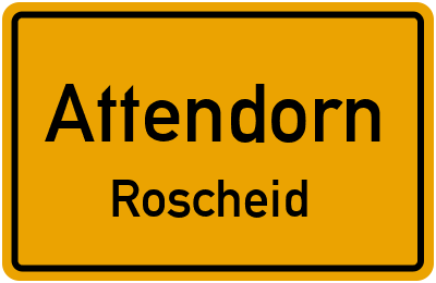 Ortsschild Attendorn Roscheid
