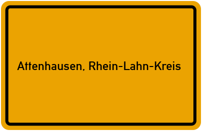 Ortsschild von Gemeinde Attenhausen, Rhein-Lahn-Kreis in Rheinland-Pfalz