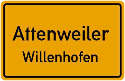 Straßenverzeichnis Attenweiler Willenhofen