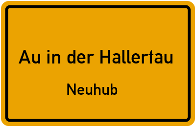 Straßenverzeichnis Au in der Hallertau Neuhub