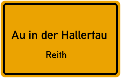 Straßenverzeichnis Au in der Hallertau Reith