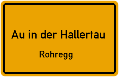 Straßenverzeichnis Au in der Hallertau Rohregg