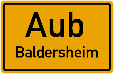 Ortsschild Aub Baldersheim