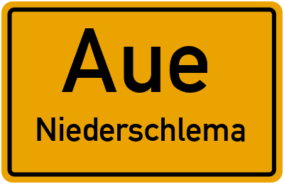 Ortsschild Aue Niederschlema