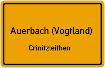 Straßenverzeichnis Auerbach (Vogtland) Crinitzleithen