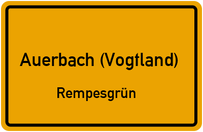 Straßenverzeichnis Auerbach (Vogtland) Rempesgrün