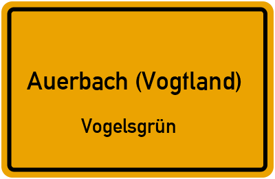 Straßenverzeichnis Auerbach (Vogtland) Vogelsgrün