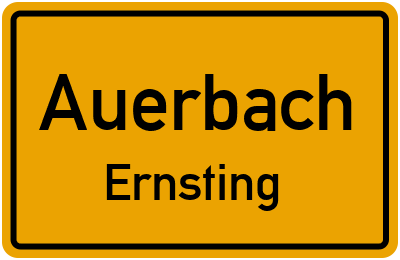 Ortsschild Auerbach Ernsting