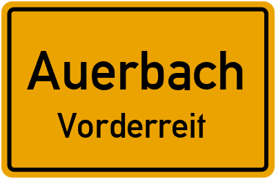 Straßenverzeichnis Auerbach Vorderreit