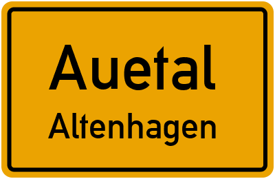 Ortsschild Auetal Altenhagen