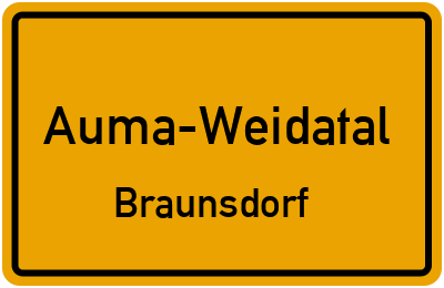 Straßenverzeichnis Auma-Weidatal Braunsdorf
