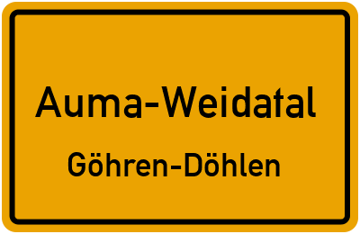 Straßenverzeichnis Auma-Weidatal Göhren-Döhlen