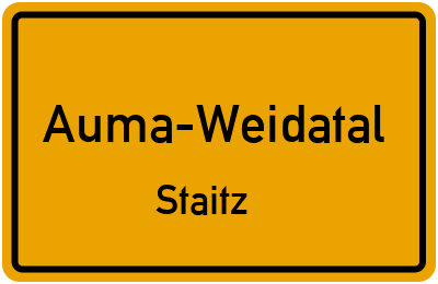 Straßenverzeichnis Auma-Weidatal Staitz