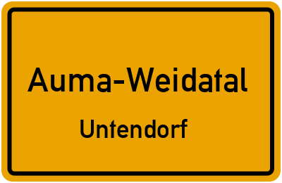 Straßenverzeichnis Auma-Weidatal Untendorf