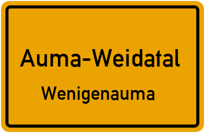 Straßenverzeichnis Auma-Weidatal Wenigenauma