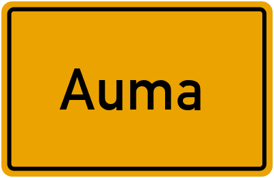 Ortsschild von Stadt Auma in Thüringen