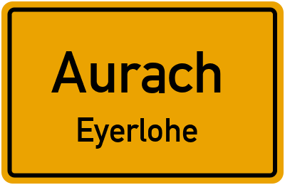 Ortsschild Aurach Eyerlohe