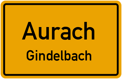 Ortsschild Aurach Gindelbach