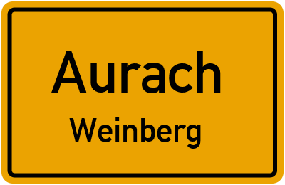 Ortsschild Aurach Weinberg