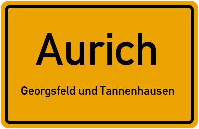 Straßenverzeichnis Aurich Georgsfeld und Tannenhausen