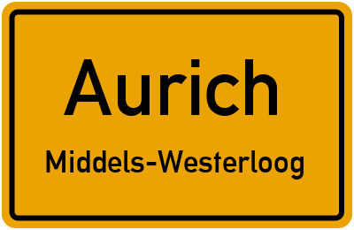 Straßenverzeichnis Aurich Middels-Westerloog