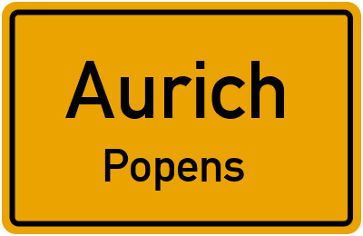 Ortsschild Aurich Popens