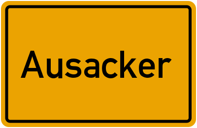 Ortsschild von Ausacker in Schleswig-Holstein