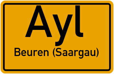 Straßenverzeichnis Ayl Beuren (Saargau)