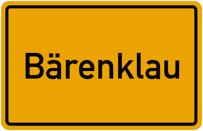 Ortsschild von Bärenklau in Brandenburg
