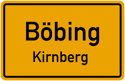 Ortsschild Böbing Kirnberg