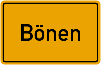 Ortsschild von Gemeinde Bönen in Nordrhein-Westfalen