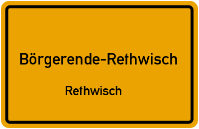 Straßenverzeichnis Börgerende-Rethwisch Rethwisch