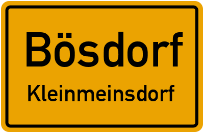 Straßenverzeichnis Bösdorf Kleinmeinsdorf