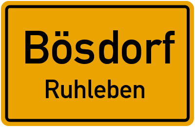 Straßenverzeichnis Bösdorf Ruhleben