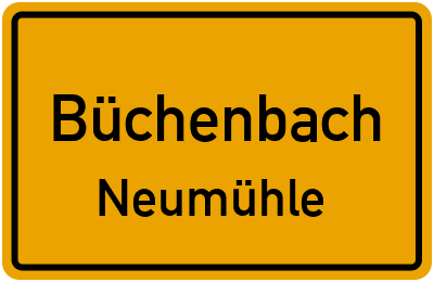 Ortsschild Büchenbach Neumühle