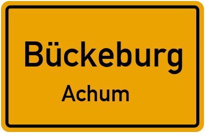 Ortsschild Bückeburg Achum