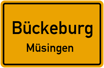 Ortsschild Bückeburg Müsingen