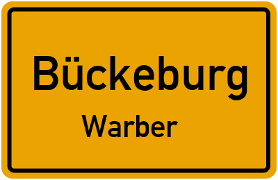Ortsschild Bückeburg Warber