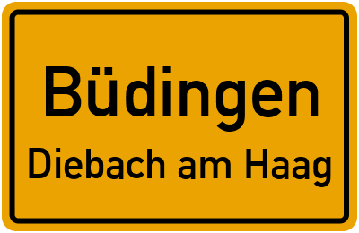 Straßenverzeichnis Büdingen Diebach am Haag