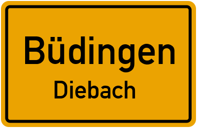 Ortsschild Büdingen Diebach