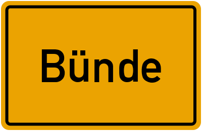 Ortsschild von Stadt Bünde in Nordrhein-Westfalen