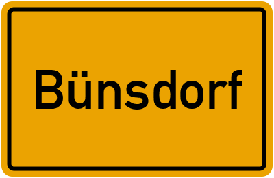 Ortsschild von Gemeinde Bünsdorf in Schleswig-Holstein