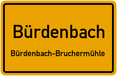 Straßenverzeichnis Bürdenbach Bürdenbach-Bruchermühle